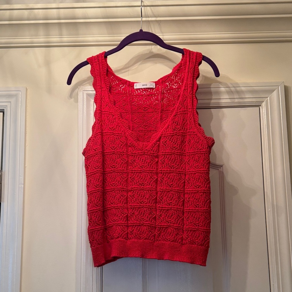 Mango Vibrant Red Knit Top